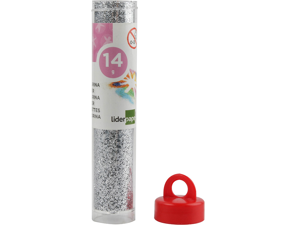 PURPURINA LIDERPAPEL FANTASIA COR PRATA FRASCO DE 14 GR