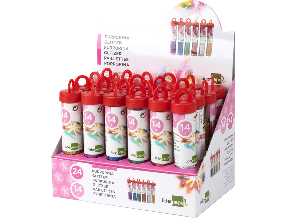PURPURINA LIDERPAPEL FANTASIA CORES METALICAS SORTIDAS FRASCO DE 14 GR