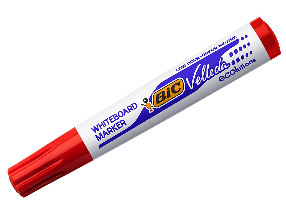 MARCADOR BIC VELLEDA PARA QUADRO BRANCO COR VERMELHO PONTA REDONDA 1,3 MM