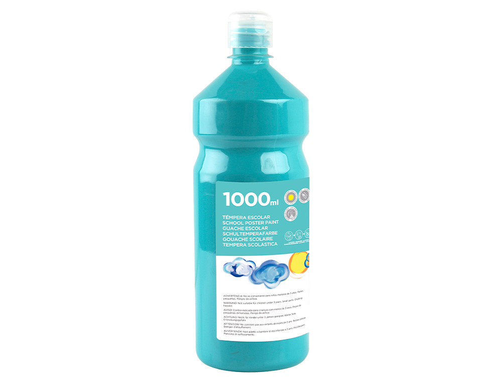 GUACHE ESCOLAR LIDERPAPEL 1000 ML TURQUESA