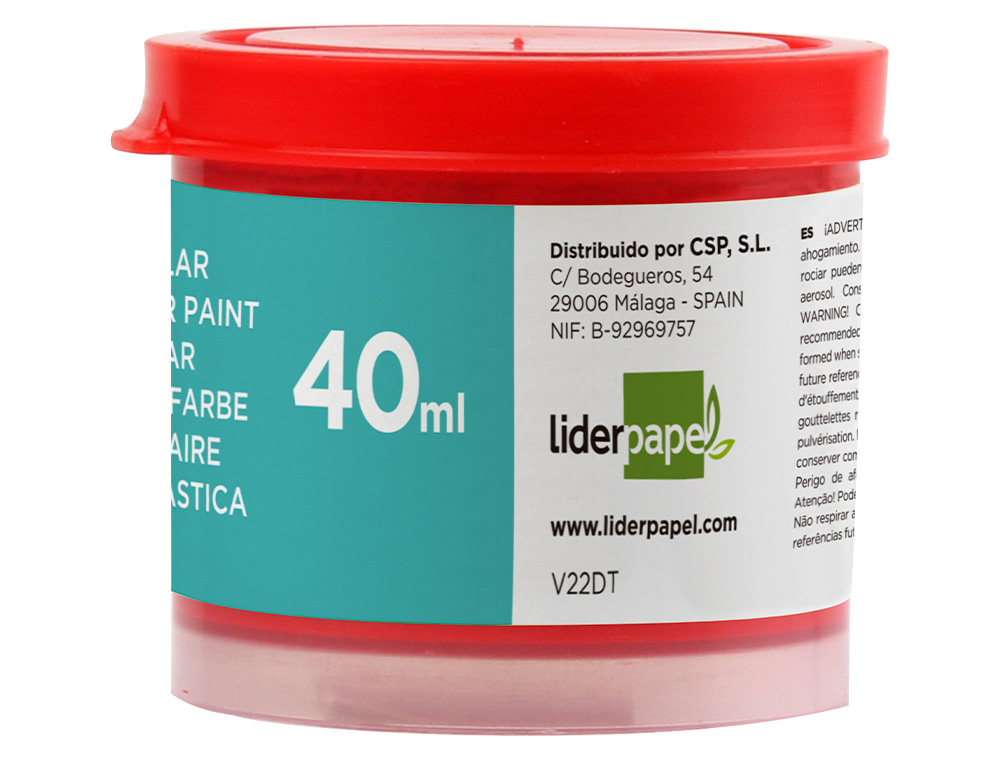 GUACHE LIDERPAPEL ESCOLAR 40 ML VERMELHO