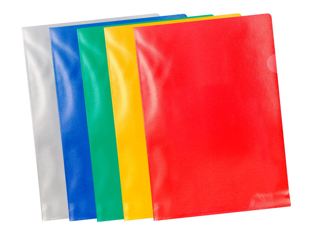 BOLSA DOSSIER Q-CONNECT EM PLASTICO DIN A4 120 MICRONS CORES SORTIDAS CAIXA DE 100 UNIDADES