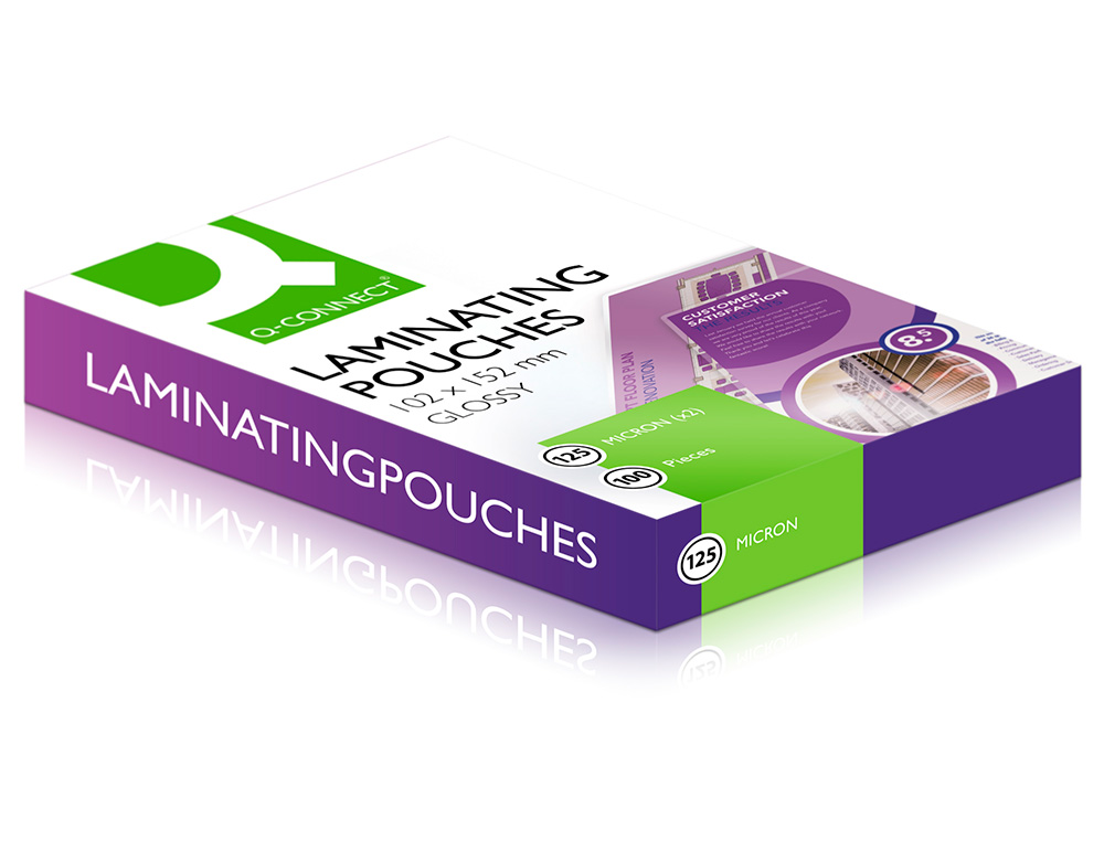 BOLSA DE PLASTIFICAR Q-CONNECT 102 X 152 MM 125 MICRONS CAIXA DE 100 UNIDADES