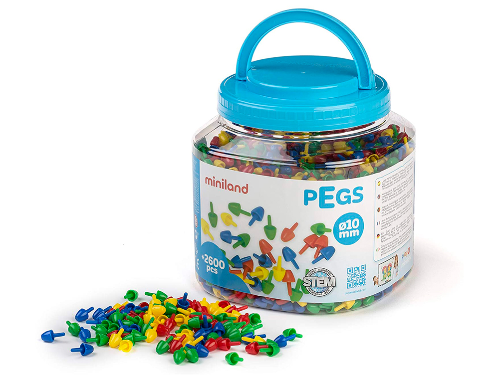 JOGO MINILAND PEGS BOIAO DE 2600 PECAS DE 10 MM