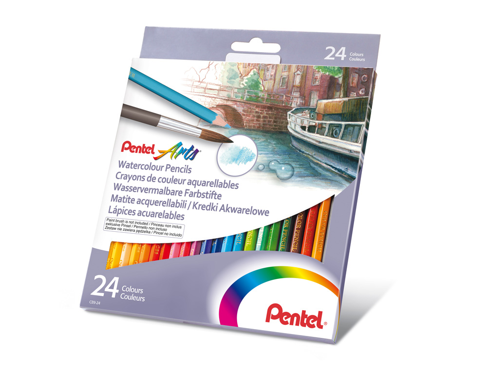 LAPIS DE COR PENTEL AGUARELAVEIS CAIXA COM 24 UNIDADES
