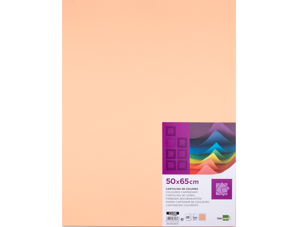 CARTOLINA LIDERPAPEL 50X65 CM 240 GR SEPIA PACK DE 25 UNIDADES