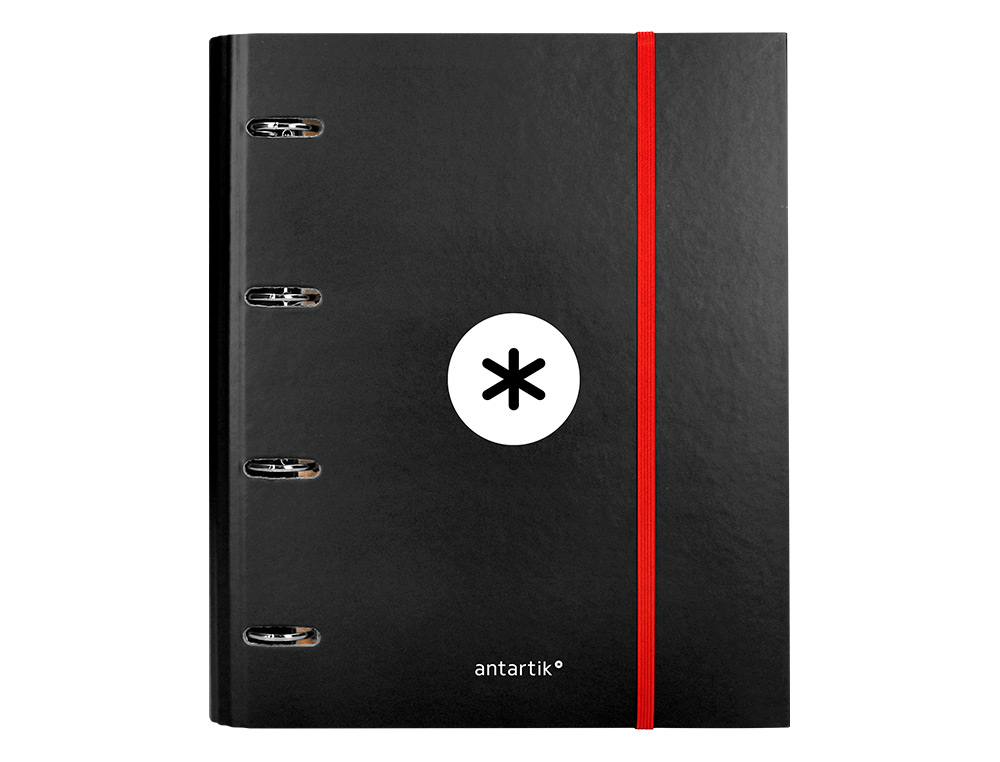 PASTA ANTARTIK COM RECARGA E ABA DIN A4 QUADRICULA 5MM FORRADA 4 ANEIS 40MM COR PRETA