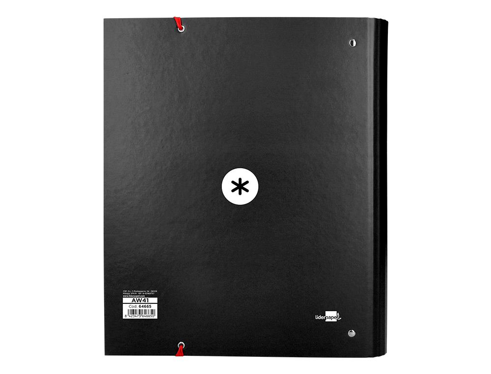 PASTA ANTARTIK COM RECARGA E ABA DIN A4 QUADRICULA 5MM FORRADA 4 ANEIS 40MM COR PRETA