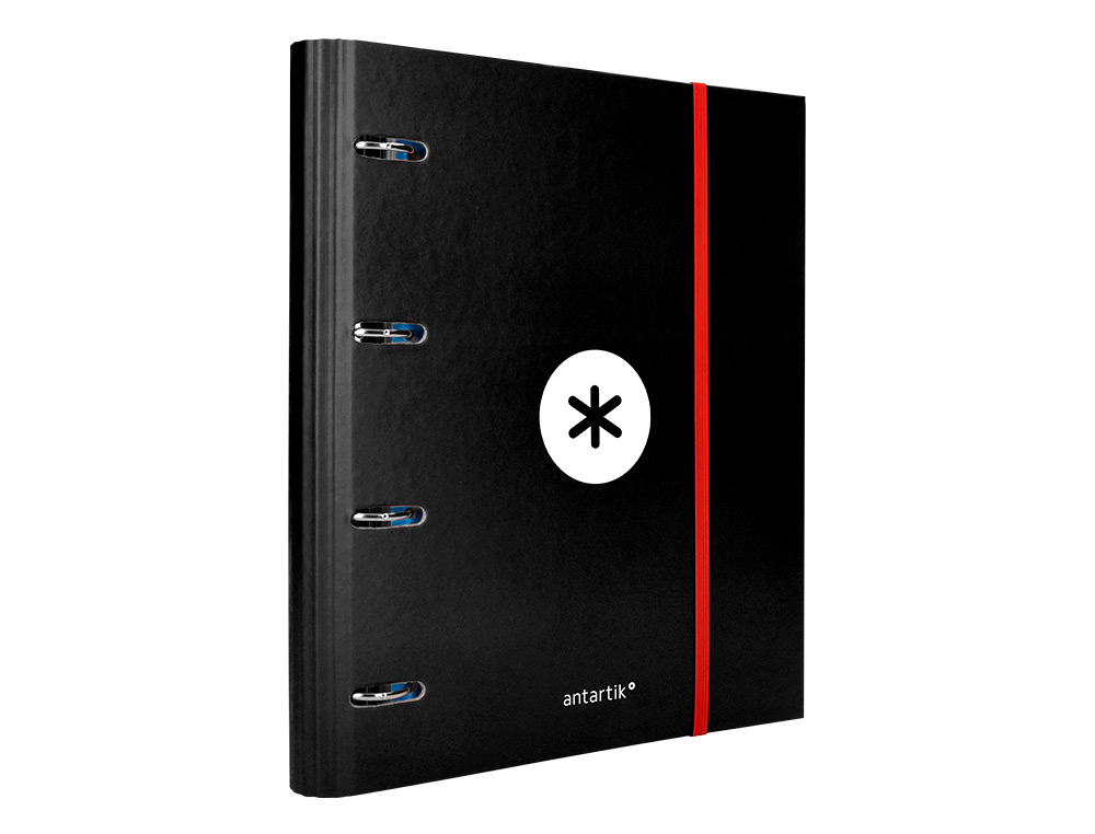 PASTA ANTARTIK COM RECARGA E ABA DIN A4 QUADRICULA 5MM FORRADA 4 ANEIS 40MM COR PRETA