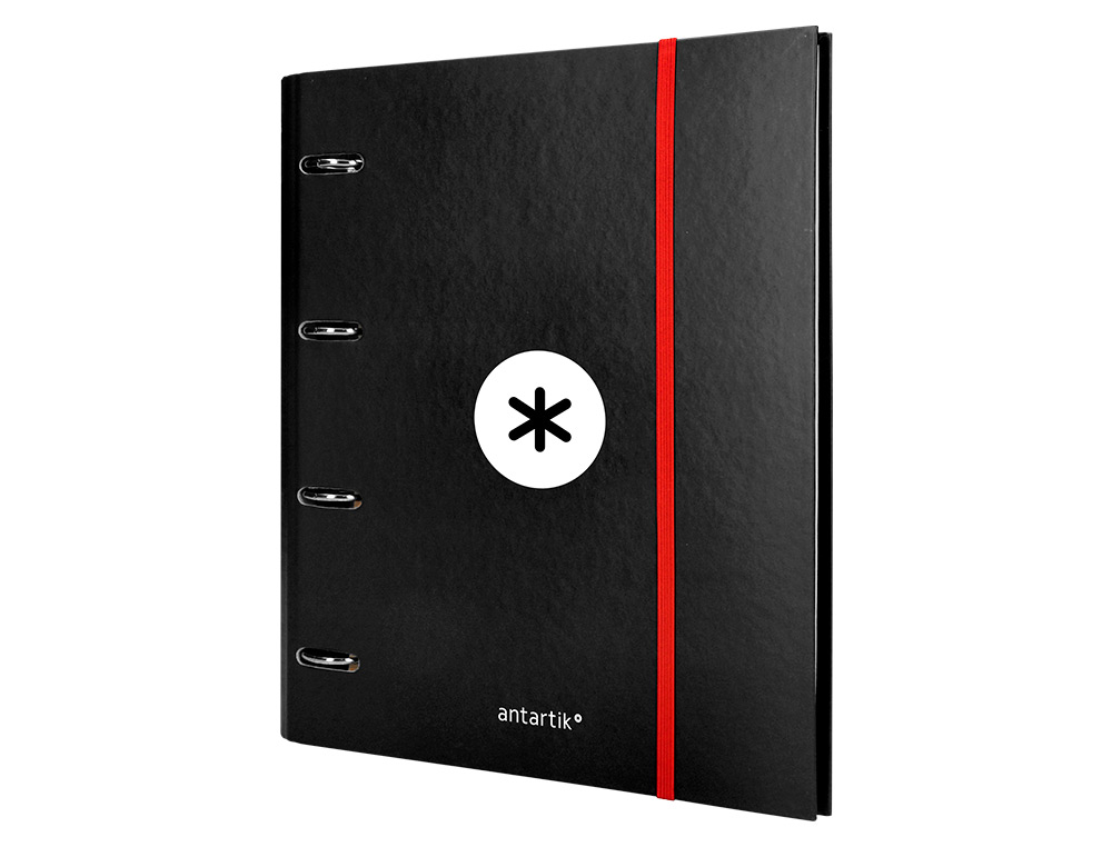 PASTA ANTARTIK COM RECARGA E ABA DIN A4 QUADRICULA 5MM FORRADA 4 ANEIS 40MM COR PRETA