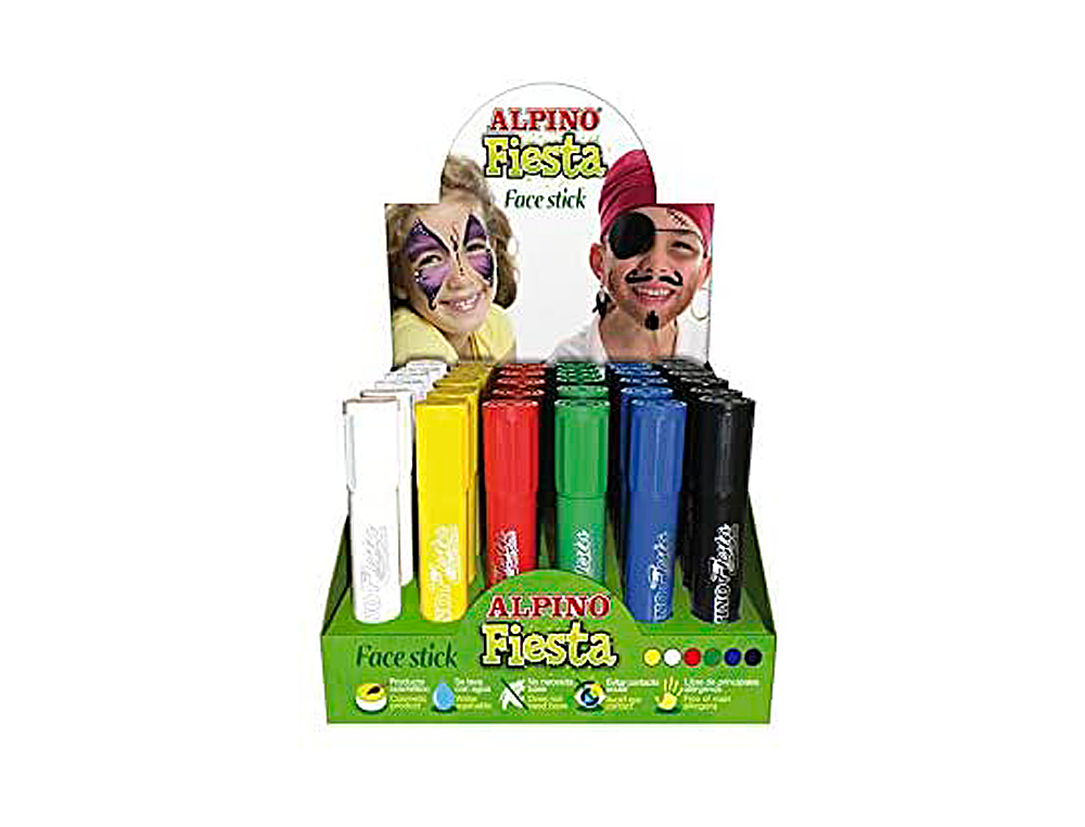 BATON MAQUILHAGEM ALPINO FESTA FACE STICK EXPOSITOR DE 36 UNIDADES CORES SORTIDAS