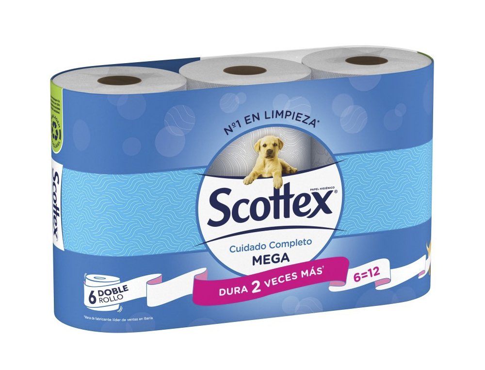 PAPEL HIGIENICO SCOTTEX MEGAROLO DUPLO PACK DE 6+3 ROLOS