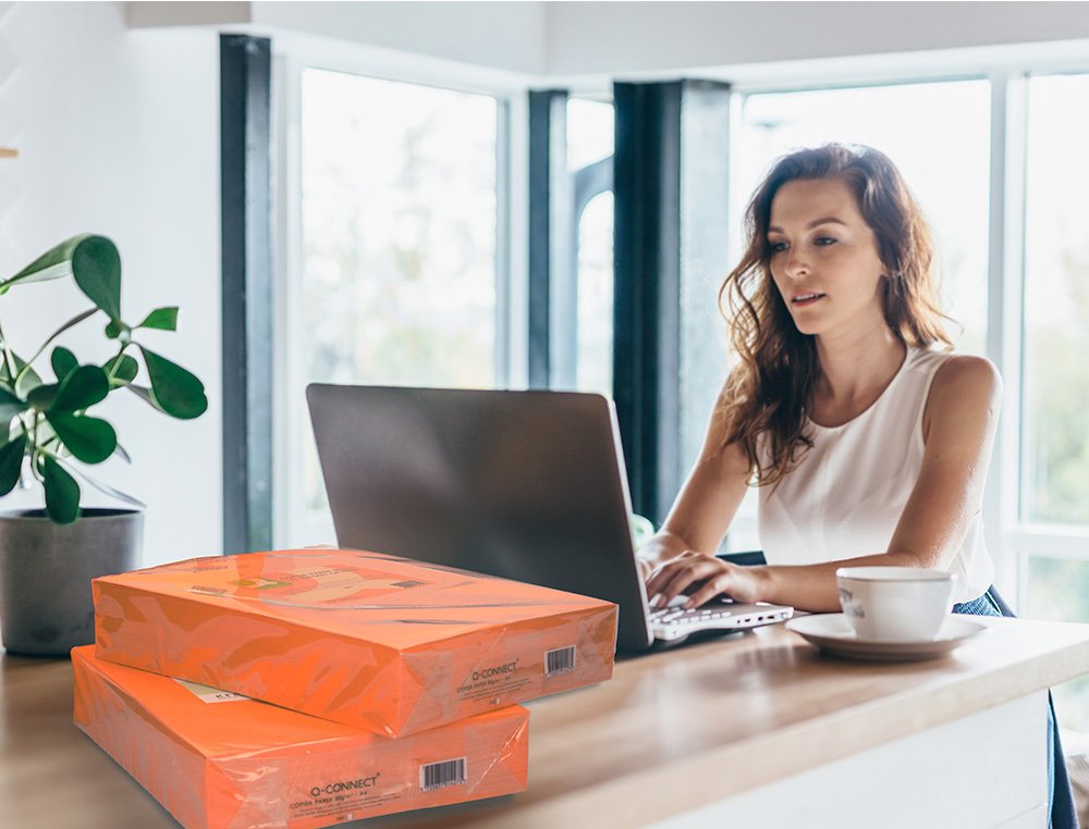 PAPEL DE COR Q-CONNECT DIN A3 80 GR LARANJA INTENSO EMBALAGEM DE 500 FOLHAS