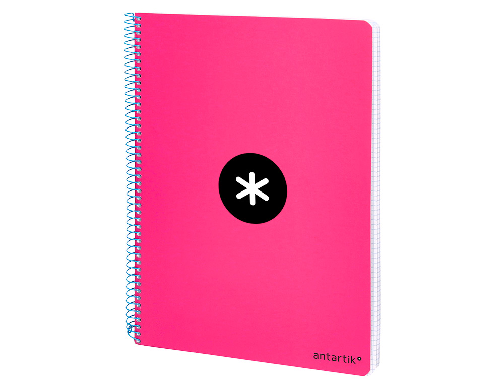 CADERNO ESPIRAL LIDERPAPEL DIN A4 ANTARTIK CAPA DURA 80 F 100 GR QUADRICULA 5 MM COM MARGEM COR ROSA FLUOR