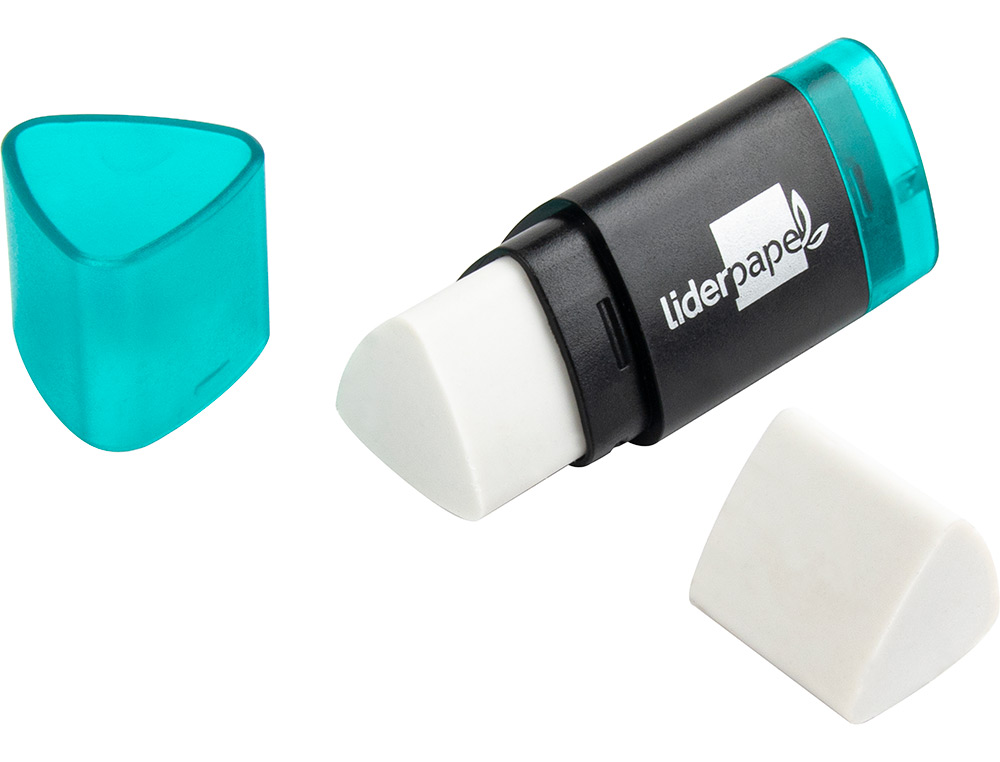 RECARGA BORRACHA LIDERPAPEL TRIANGULAR COM APARA LAPIS BLISTER DE 2 UNIDADES