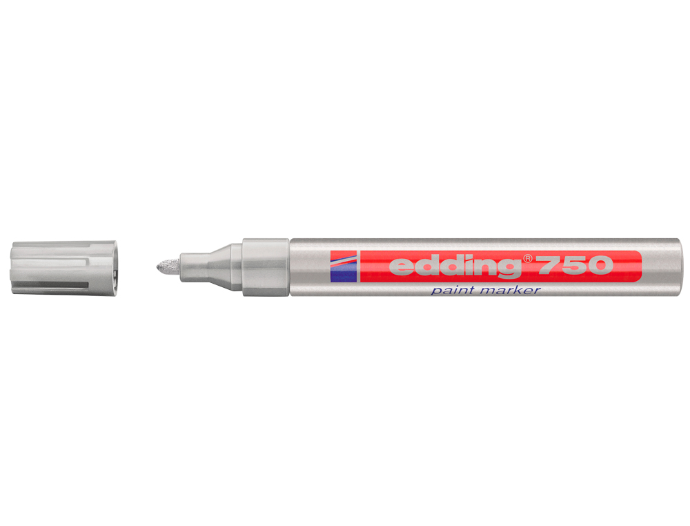 MARCADOR EDDING PONTA DE FIBRA 750 PRATA PONTA REDONDA 3,5 MM