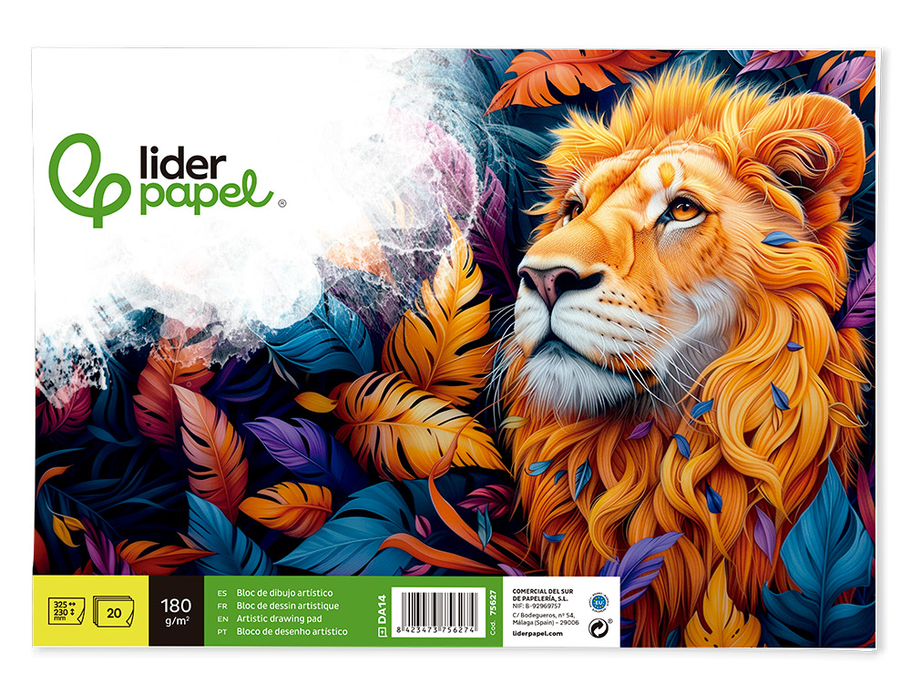 BLOCO DE DESENHO LIDERPAPEL ARTISTICO COLADO 230X325MM 20 FOLHAS 180 GR SEM ESQUADRIA
