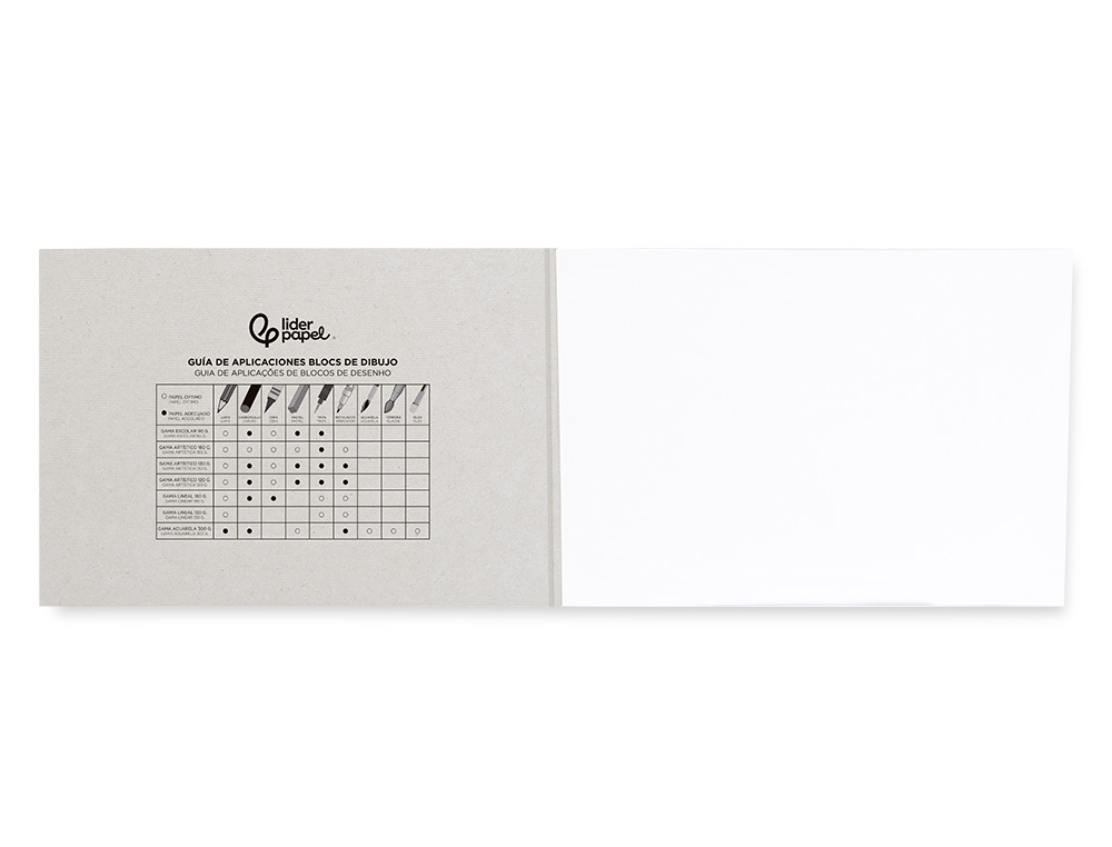 BLOCO DE DESENHO LIDERPAPEL ARTISTICO COLADO 230X325MM 20 FOLHAS 180 GR SEM ESQUADRIA