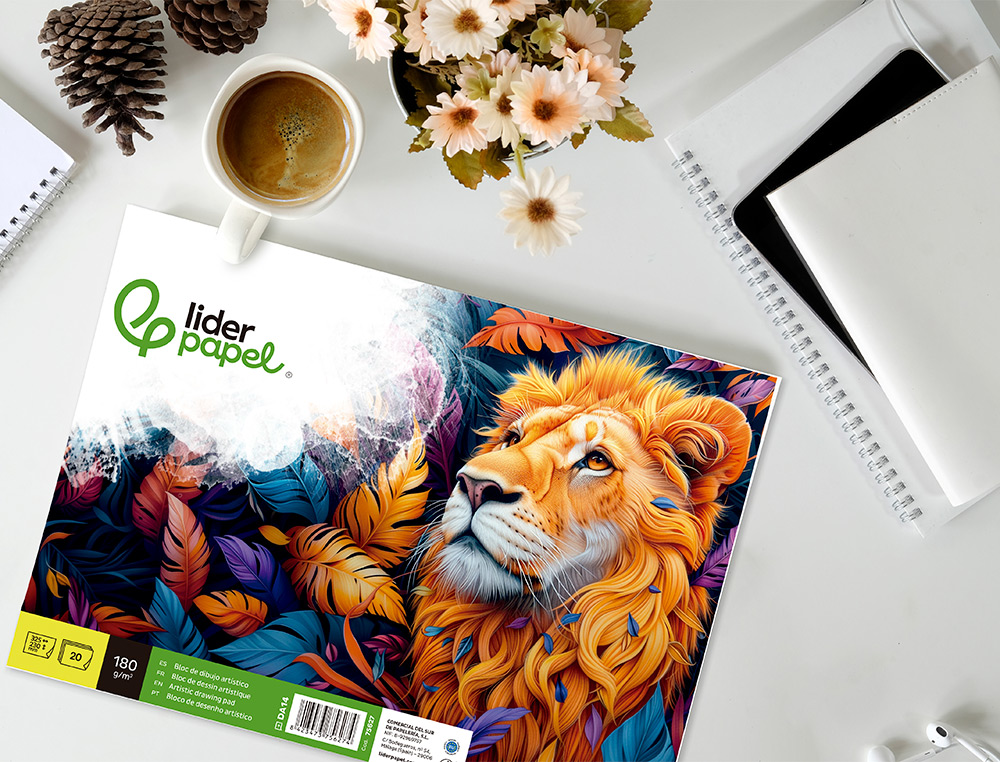 BLOCO DE DESENHO LIDERPAPEL ARTISTICO COLADO 230X325MM 20 FOLHAS 180 GR SEM ESQUADRIA