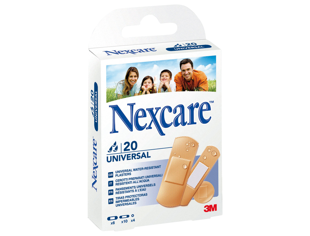PENSOS PROTETORES NEXCARE IMPERMEAVEIS 20 UNIDADES FORMATOS SORTIDOS