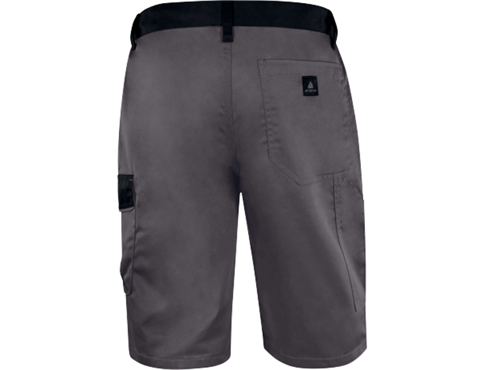 BERMUDA DELTAPLUS COM CINTURA AJUSTAVEL E 5 BOLSOS COR CINZA-VERDE TAMANHO S