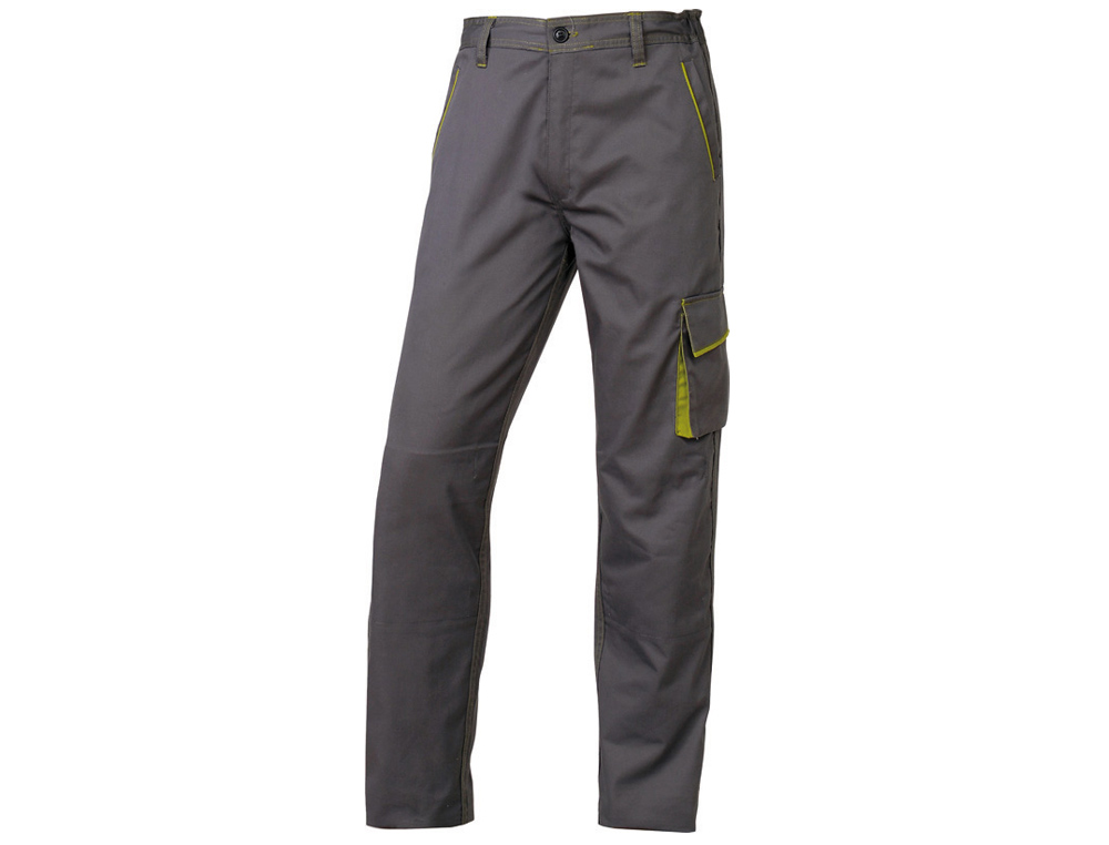 CALAS DELTAPLUS COM CINTURA AJUSTAVEL E 5 BOLSOS COR CINZA - VERDE TAMANHO XL