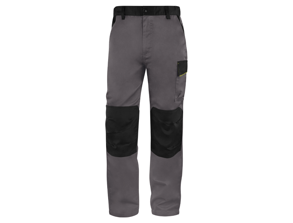 CALAS DELTAPLUS COM CINTURA AJUSTAVEL E 5 BOLSOS COR CINZA - VERDE TAMANHO XL
