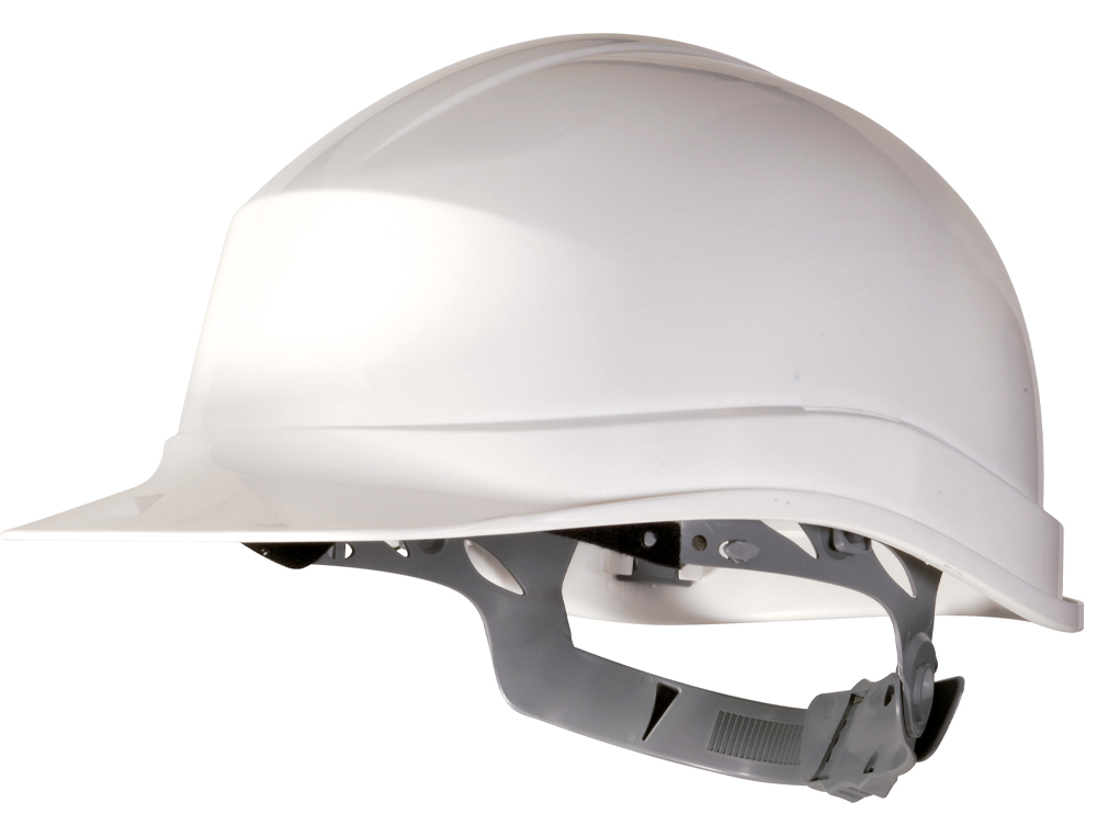 CAPACETE DE OBRA DELTAPLUS DE POLIETILENO AJUSTAVEL COM ISOLAMENTO ELETRICO COR BRANCO