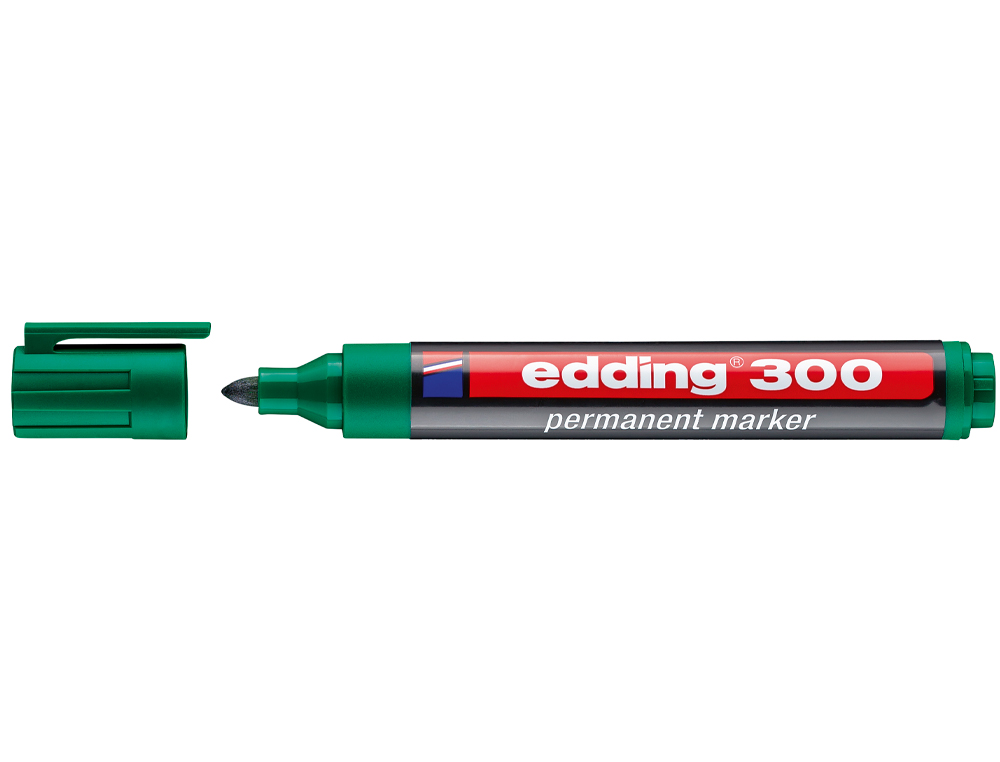 MARCADOR EDDING PERMANENTE 300 VERDE PONTA REDONDA 1,5 MM