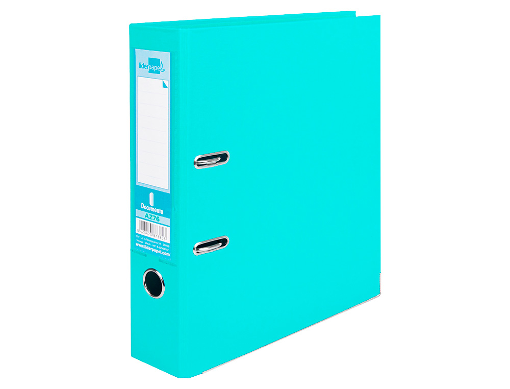 PASTA DE ARQUIVO DE ALAVANCA LIDERPAPEL DOCUMENTA PVC DIN A4 LOMBADA 75 MM VERDE CLARO