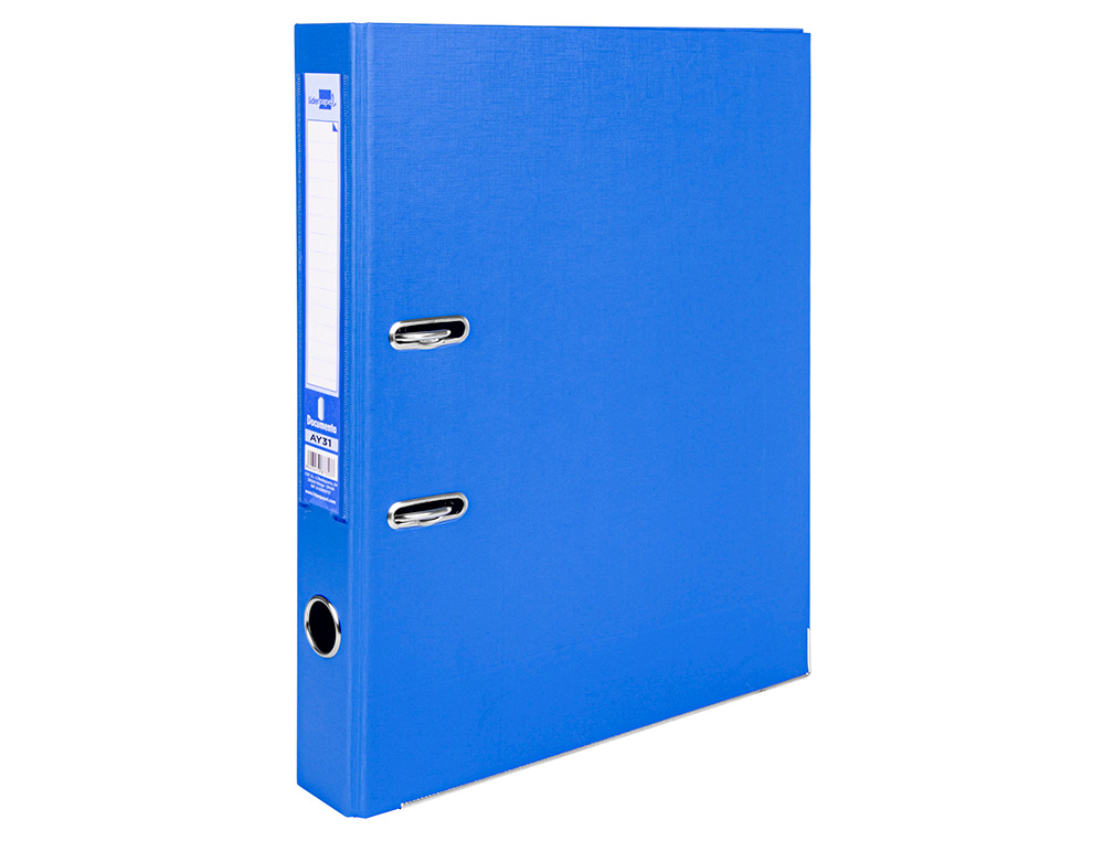 PASTA DE ARQUIVO DE ALAVANCA LIDERPAPEL DOCUMENTA PVC FOLIO LOMBADA 52 MM AZUL
