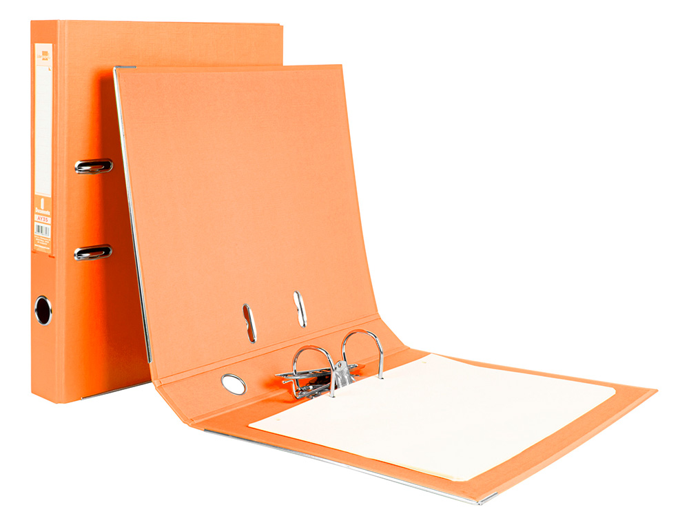 PASTA DE ARQUIVO DE ALAVANCA LIDERPAPEL DOCUMENTA PVC FOLIO LOMBADA 52 MM LARANJA