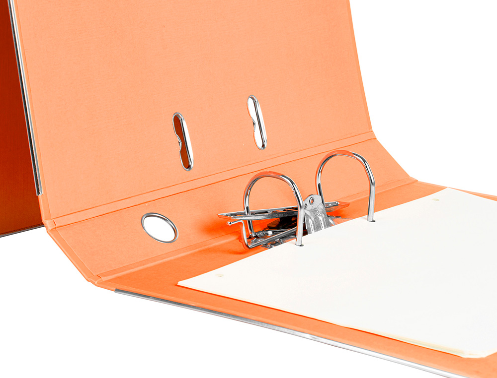 PASTA DE ARQUIVO DE ALAVANCA LIDERPAPEL DOCUMENTA PVC FOLIO LOMBADA 52 MM LARANJA