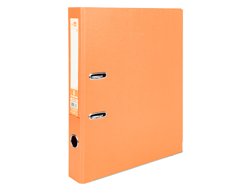PASTA DE ARQUIVO DE ALAVANCA LIDERPAPEL DOCUMENTA PVC FOLIO LOMBADA 52 MM LARANJA