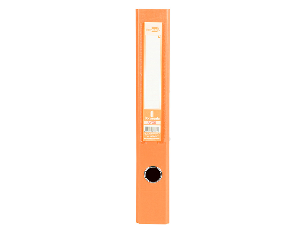 PASTA DE ARQUIVO DE ALAVANCA LIDERPAPEL DOCUMENTA PVC FOLIO LOMBADA 52 MM LARANJA