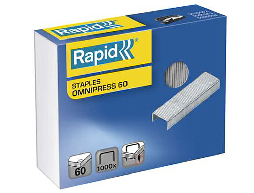 AGRAFES RAPID OMNIPRESS 60 GALVANIZADAS CAIXA DE 1000 AGRAFES