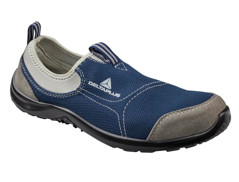 SAPATOS DE SEGURANCA DELTAPLUS DE POLIESTER E ALGODAO COM PALMILHA E PONTEIRA DE ACO COR AZUL MARINHO TAMANHO 43
