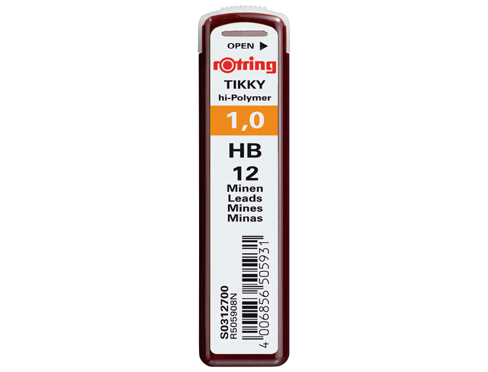 MINAS ROTRING GRAFITE 1 MM HB ESTOJO DE 12 MINAS