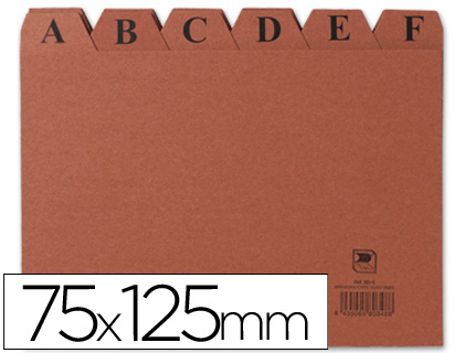 INDICES PARA FICHEIRO, CARTAO, 75 X 125 MM