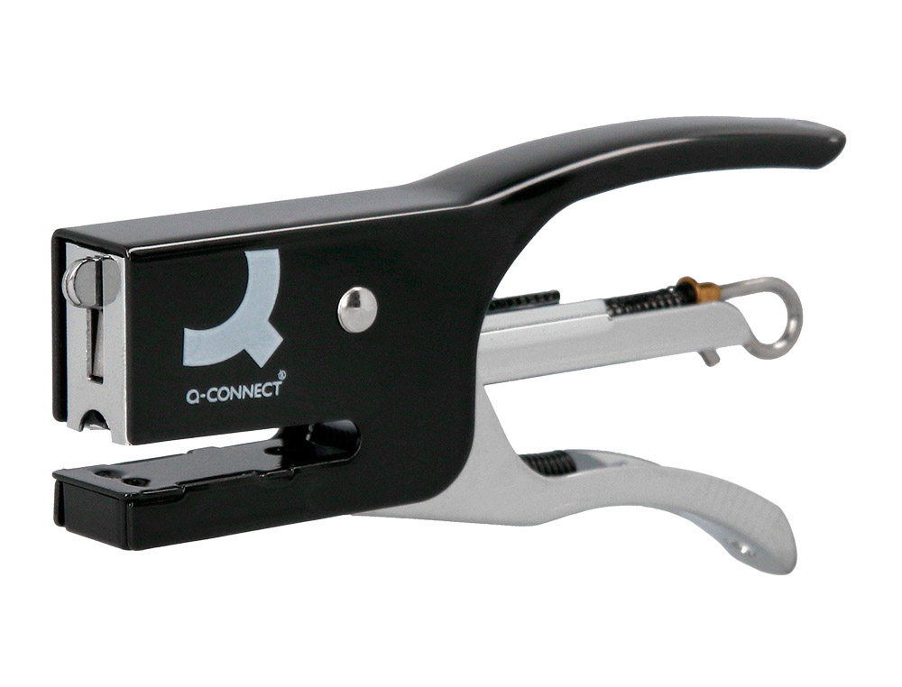 AGRAFADOR Q-CONNECT DE ALICATE CAPACIDADE 12 FOLHAS USA AGRAFES NUMERO 10 METALICO COR PRETO