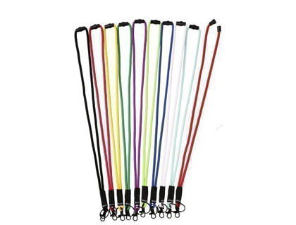 CORDAO PARA IDENTIFICADOR DJOIS TEXTIL COM CHAVEIRO E MOSQUETAO 43 CM PRETO PACK DE 10 UNIDADES