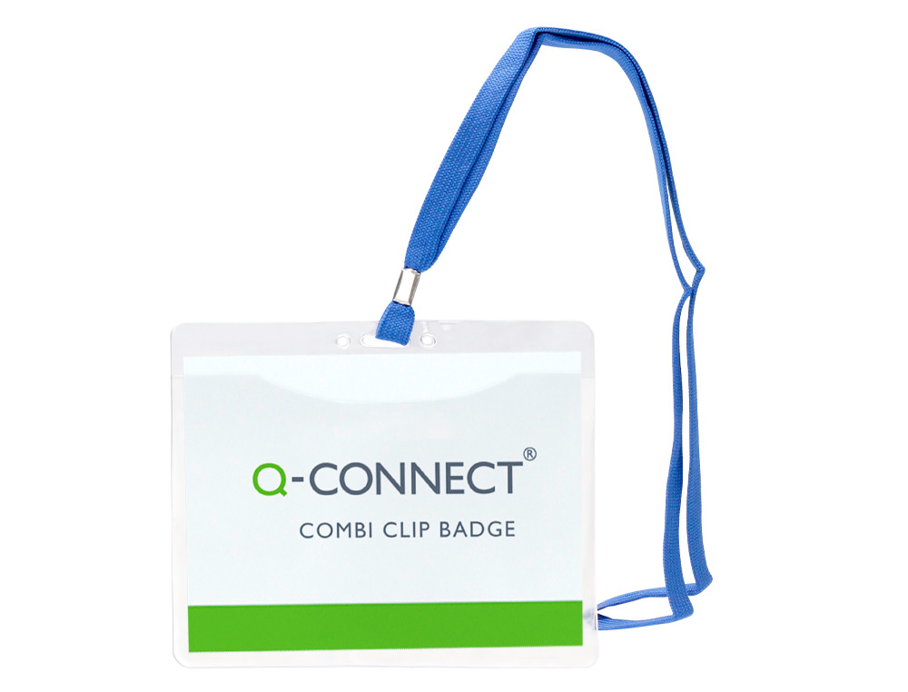 IDENTIFICADOR Q-CONNECT COM CORDAO PLANO AZUL A6 154X127 MM ABERTURA SUPERIOR