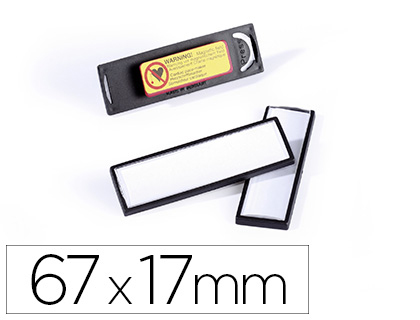 IDENTIFICADOR DURABLE PVC MAGNETICO COM EFEITO LUPA COR PRETA 67X17 MM
