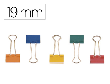 MOLA METALICA Q-CONNECT REVERSIVEL N.1 19 MM CAIXA DE 10 UNIDADES CORES SORTIDAS