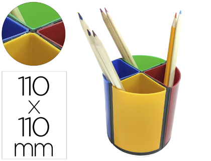 PORTA LAPIS Q-CONNECT PLASTICO REDONDO GIRATORIO CORES SORTIDAS DIAMETRO 110 ALTURA 110 MM