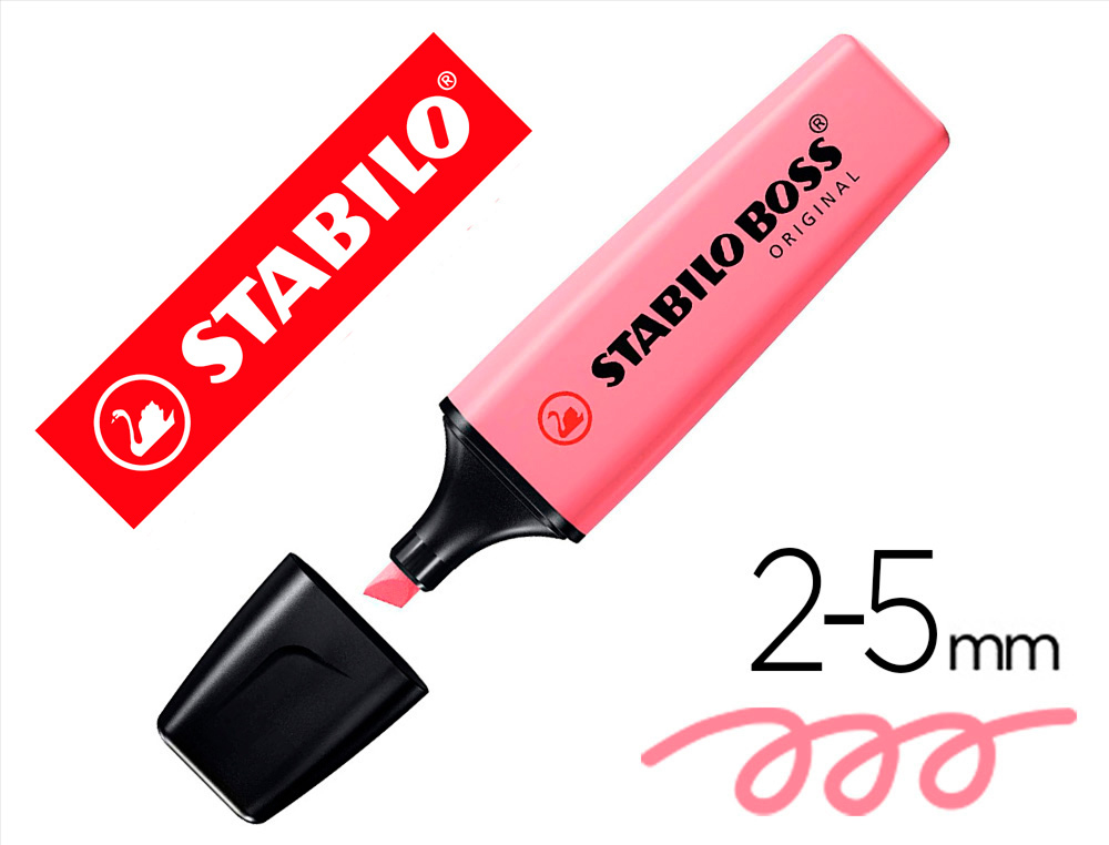 MARCADOR FLUORESCENTE STABILO BOSS 70 PASTEL ROSA