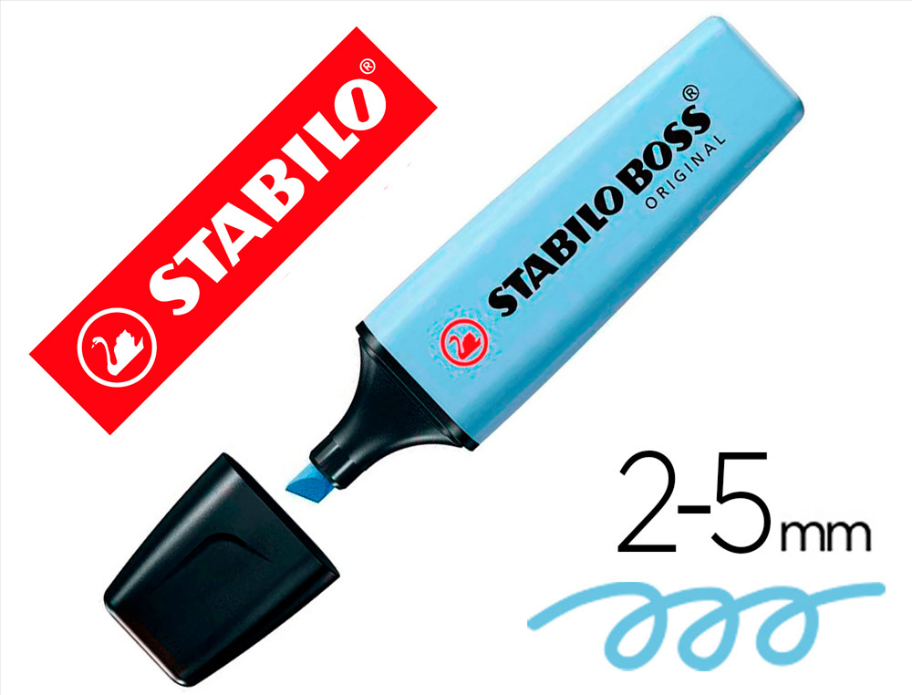 MARCADOR FLUORESCENTE STABILO BOSS 70 PASTEL AZUL