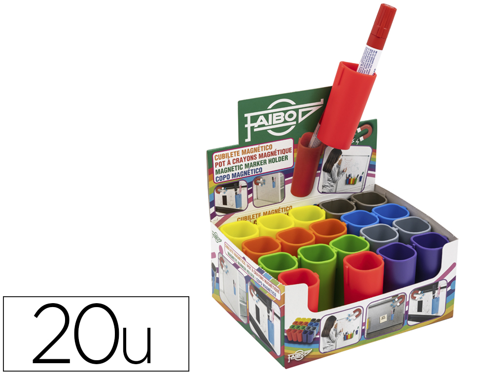 PORTA LAPIS FAIBO MAGNETICO CORES SORTIDAS EXPOSITOR 20 UNIDADES