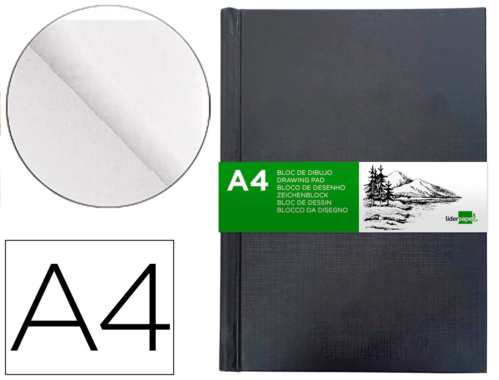DIARIO GRAFICO ENCADERNADO LIDERPAPEL DIN A4 210X297 MM 100 FOLHAS 100 G/M2 COR PRETA