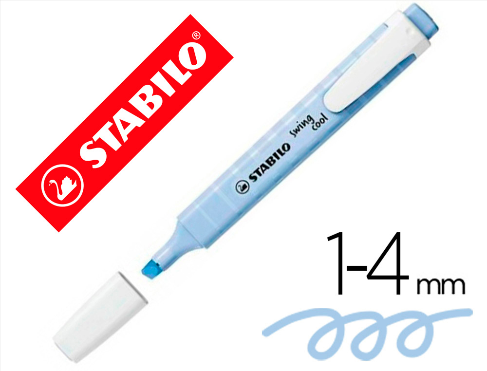 MARCADOR STABILO FLUORESCENTE SWING COOL PASTEL AZUL